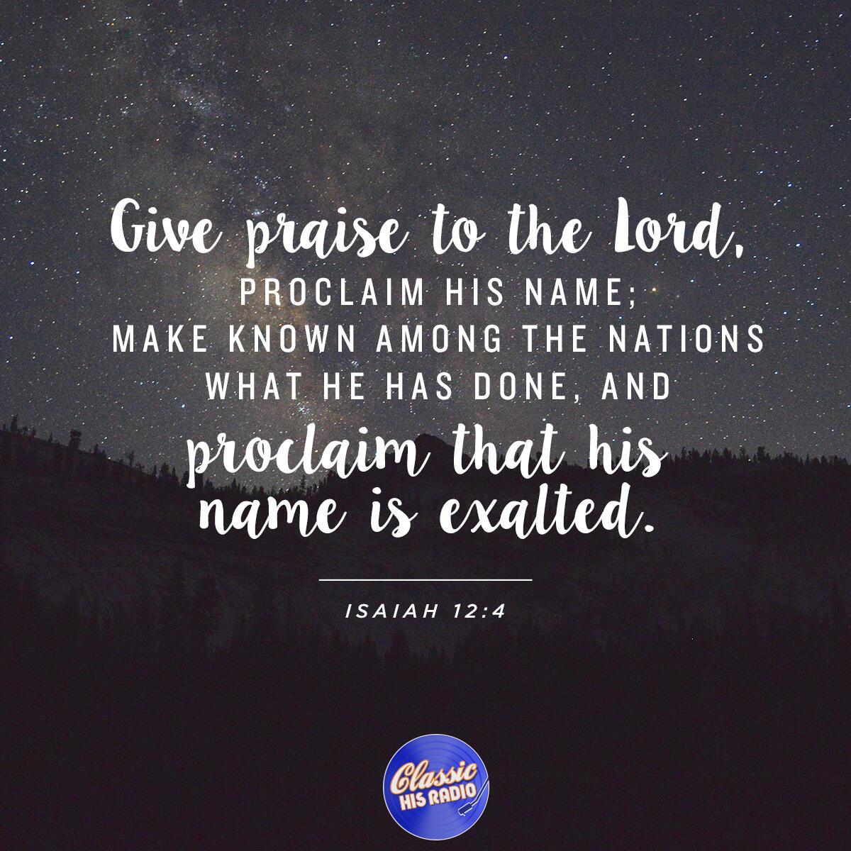 Isaiah 12:4 - Verse of the Day