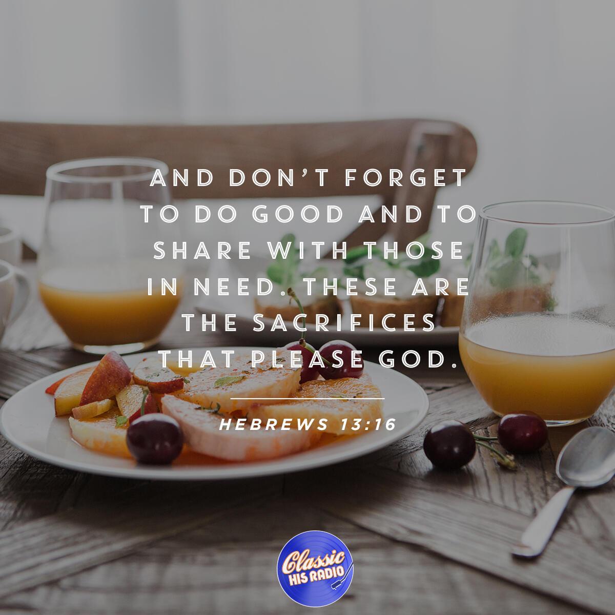 Hebrews 13:16 - Verse of the Day