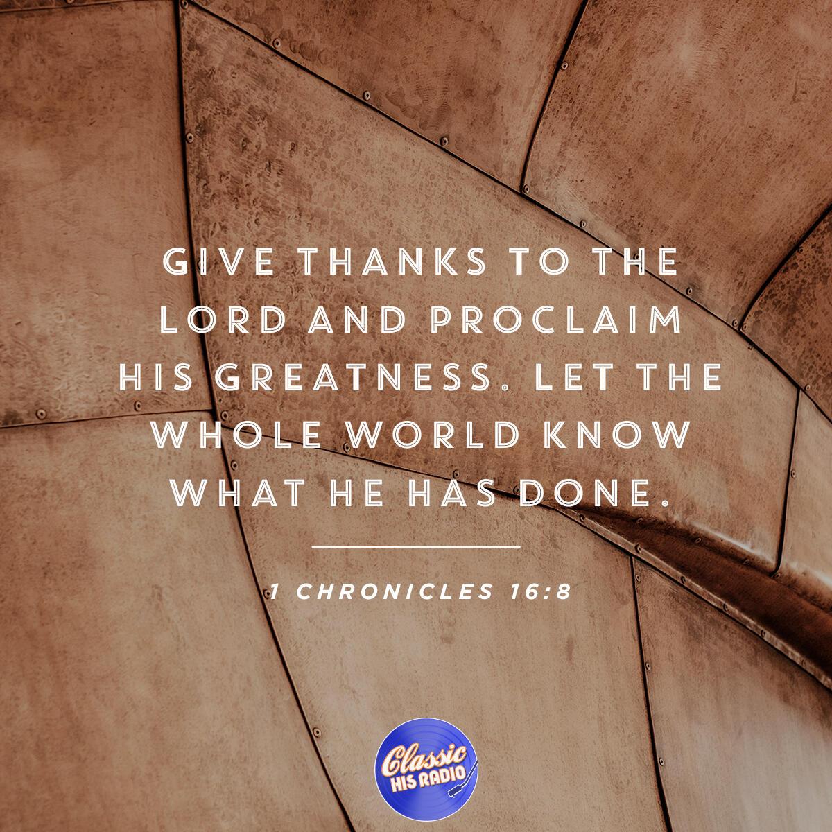 1 Chronicles 16:8 - Verse of the Day