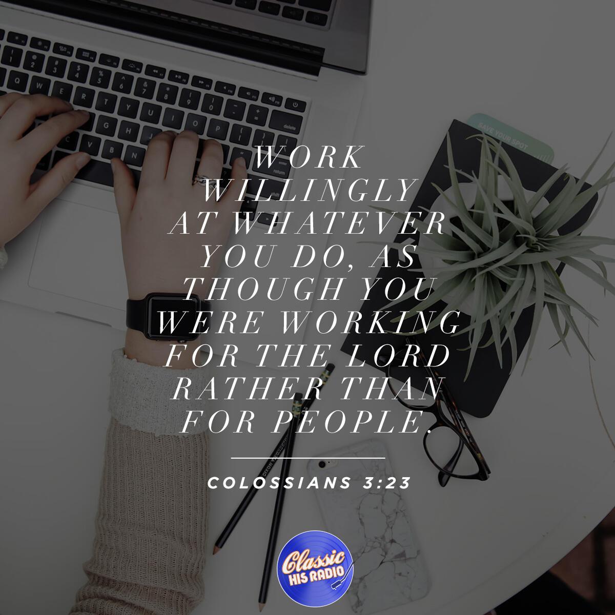 Colossians 3:23 - Verse of the Day
