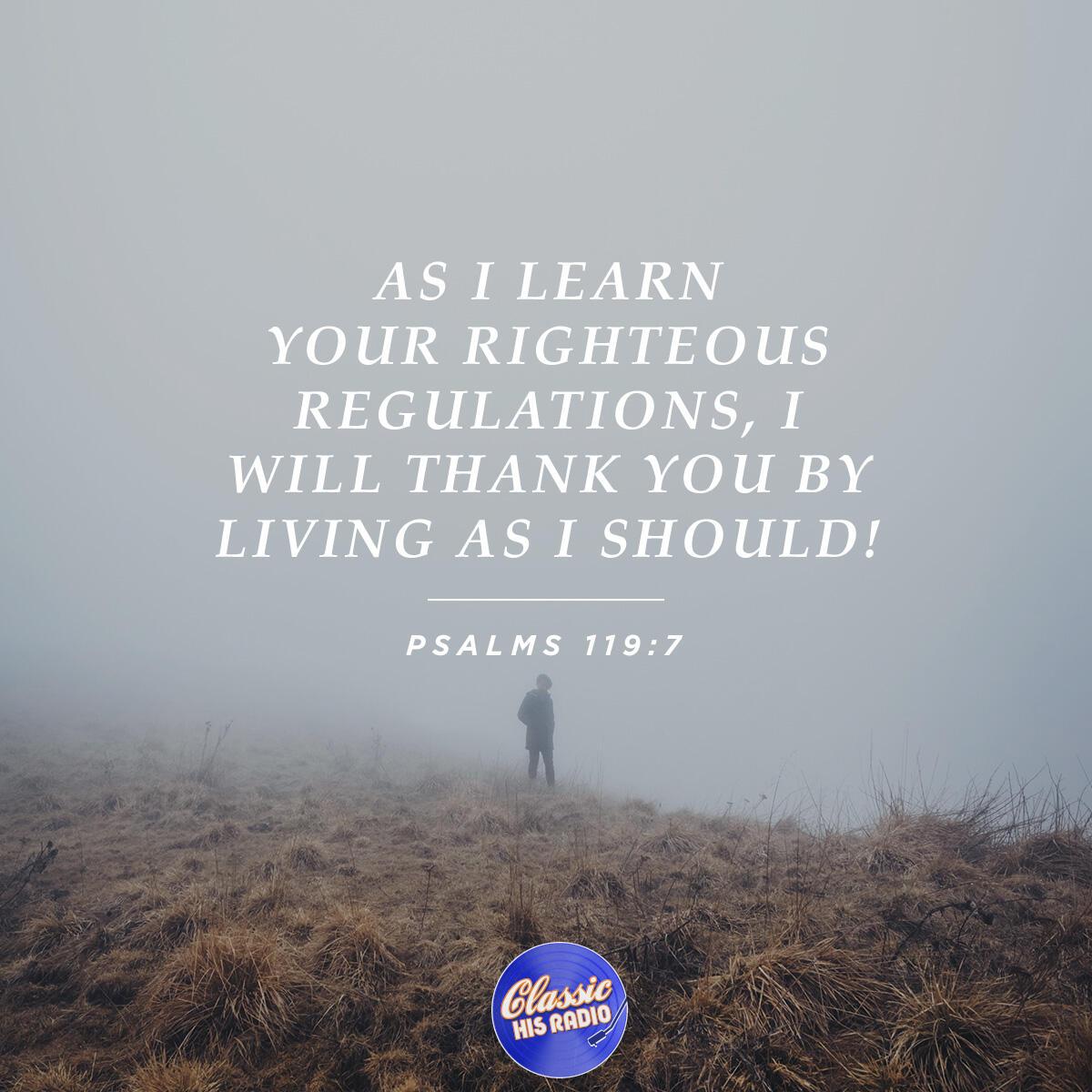 Psalms 119:7 - Verse of the Day