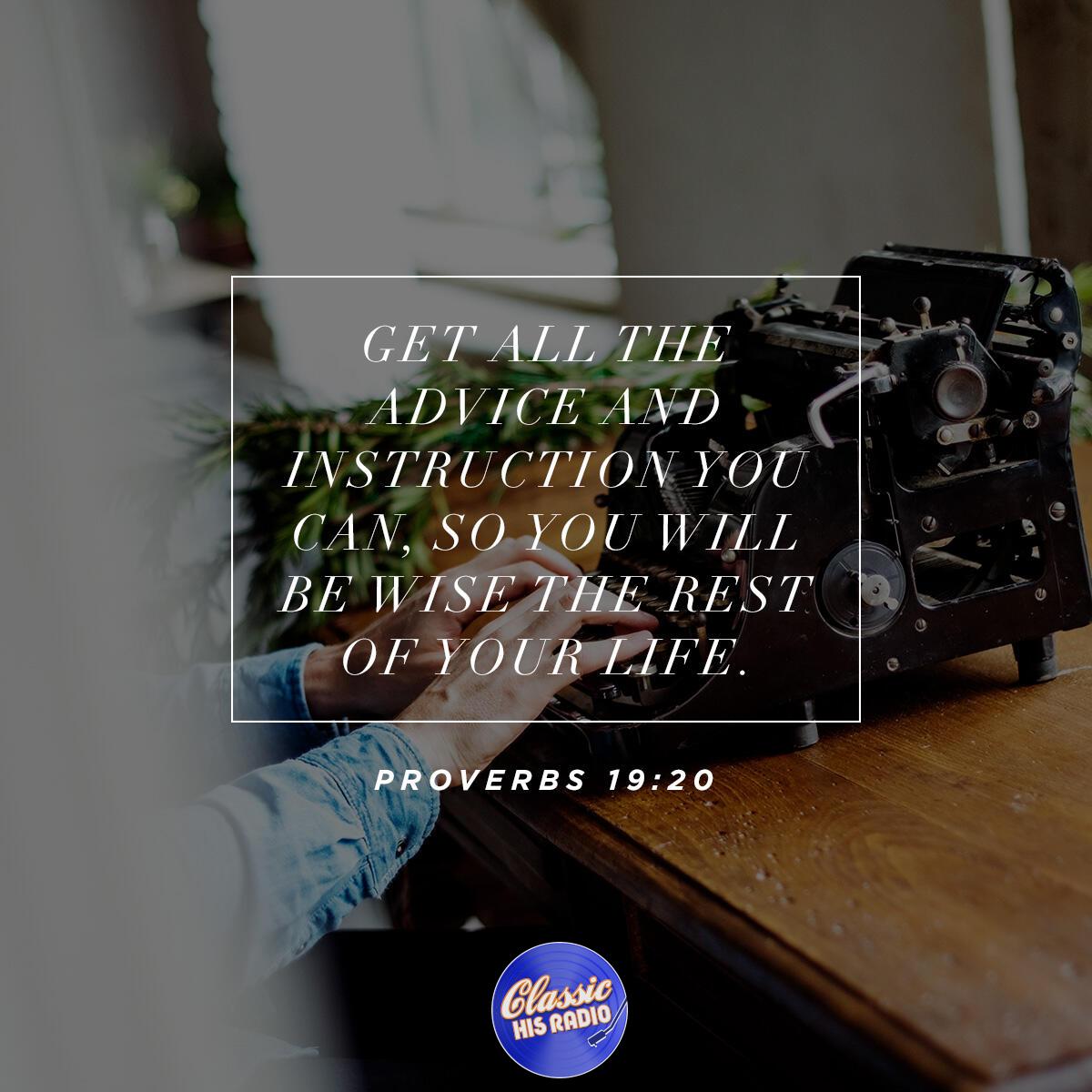 Proverbs 19:20 - Verse of the Day