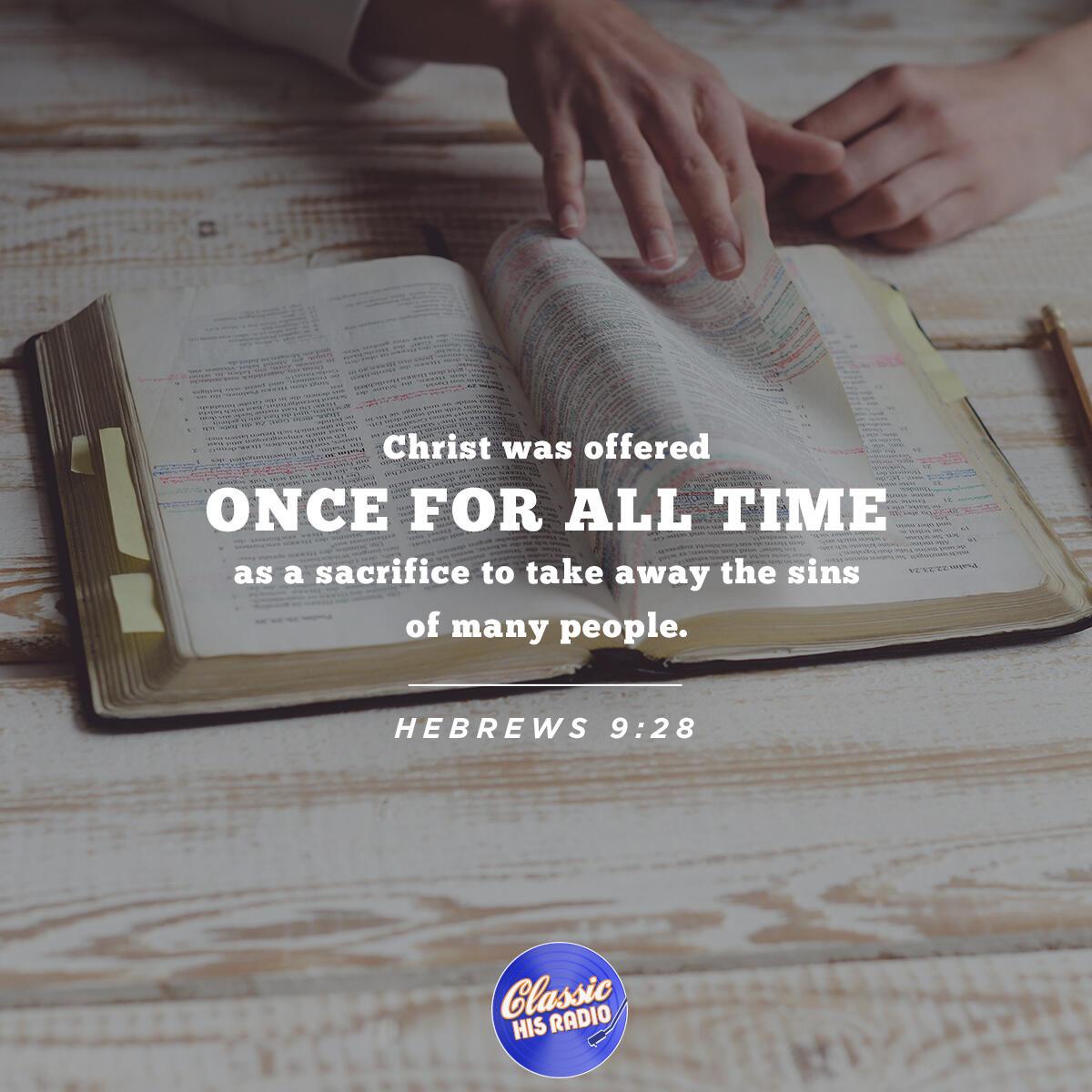 Hebrews 9:28 - Verse of the Day