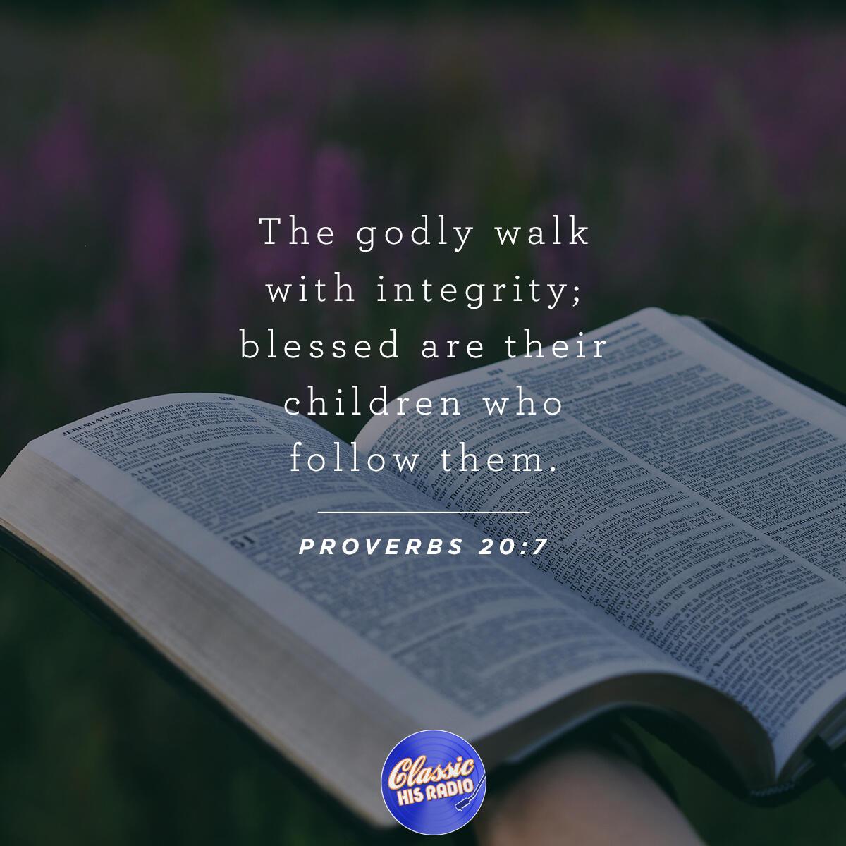 Proverbs 20:7 - Verse of the Day