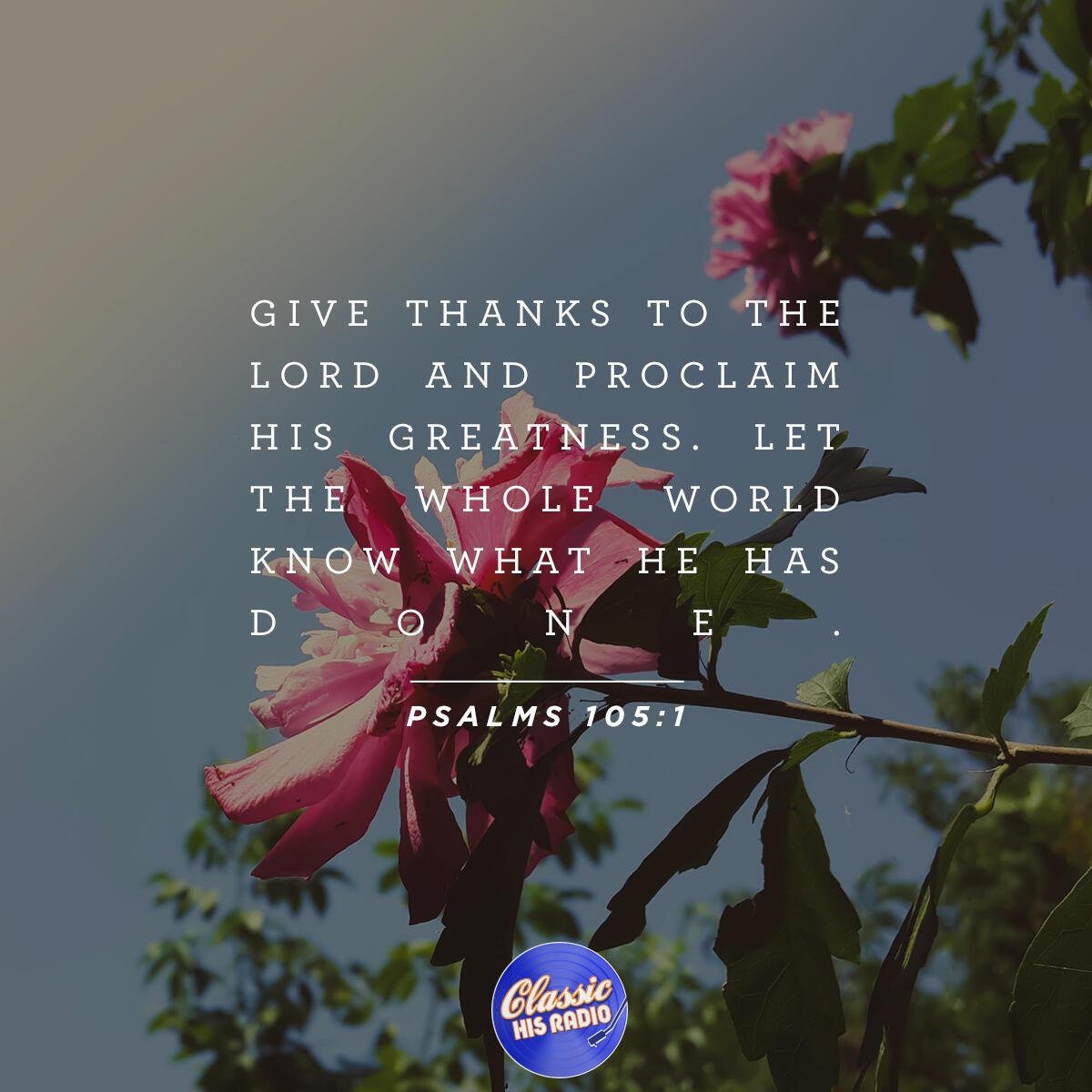 Psalms 105:1 - Verse of the Day