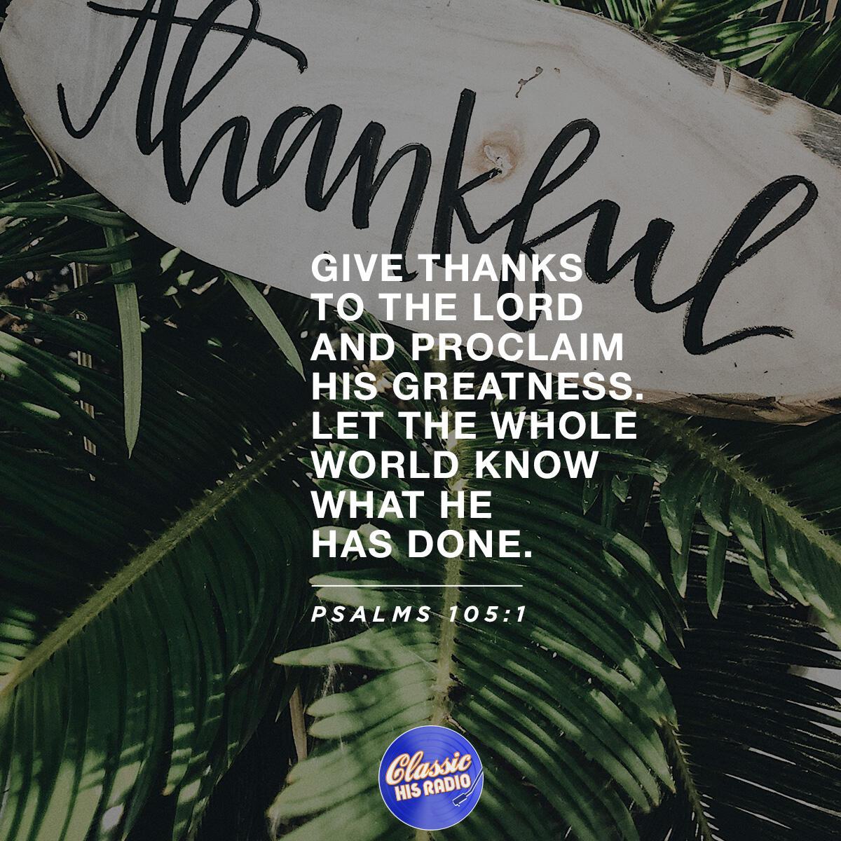 Psalms 105:1 - Verse of the Day