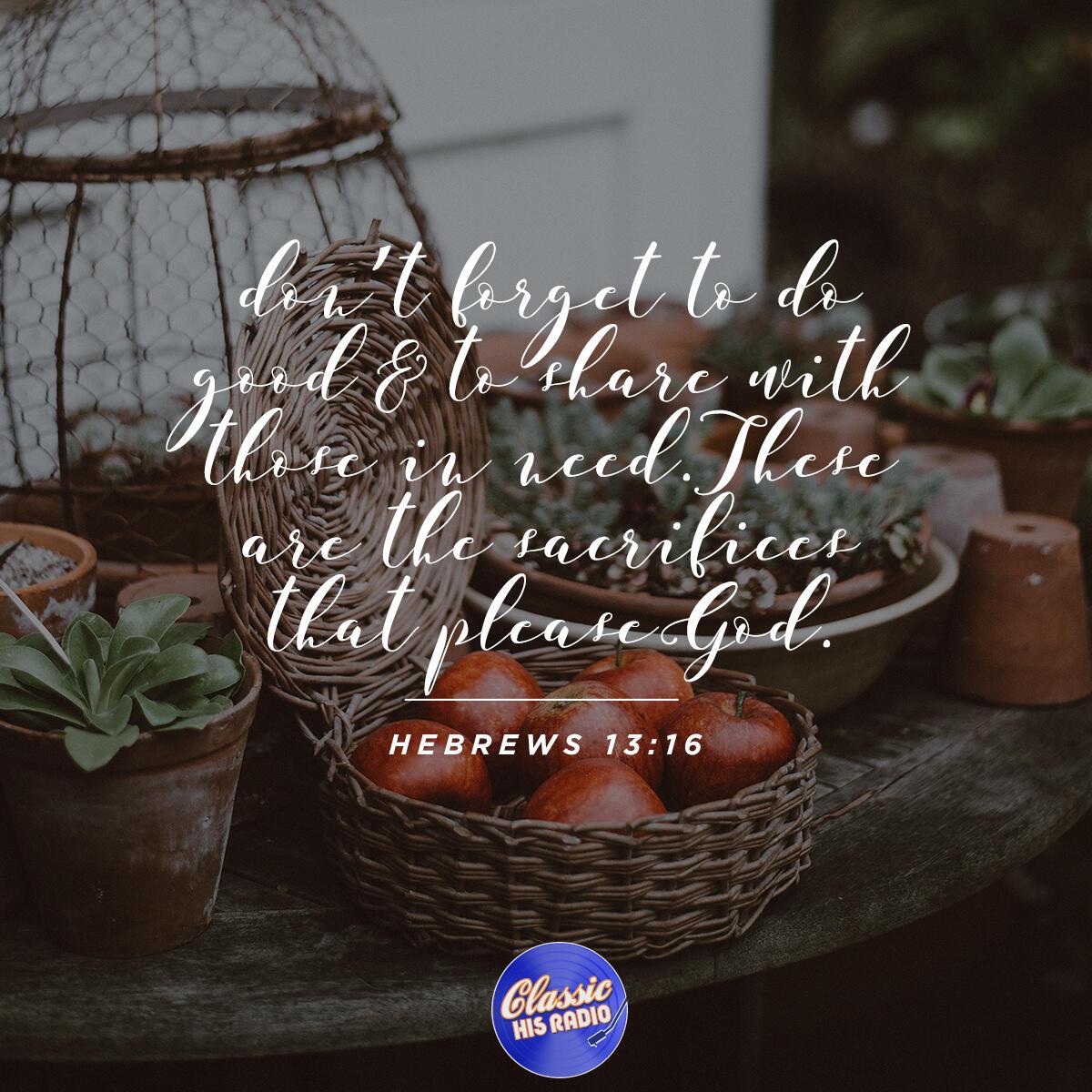 Hebrews 13:16 - Verse of the Day