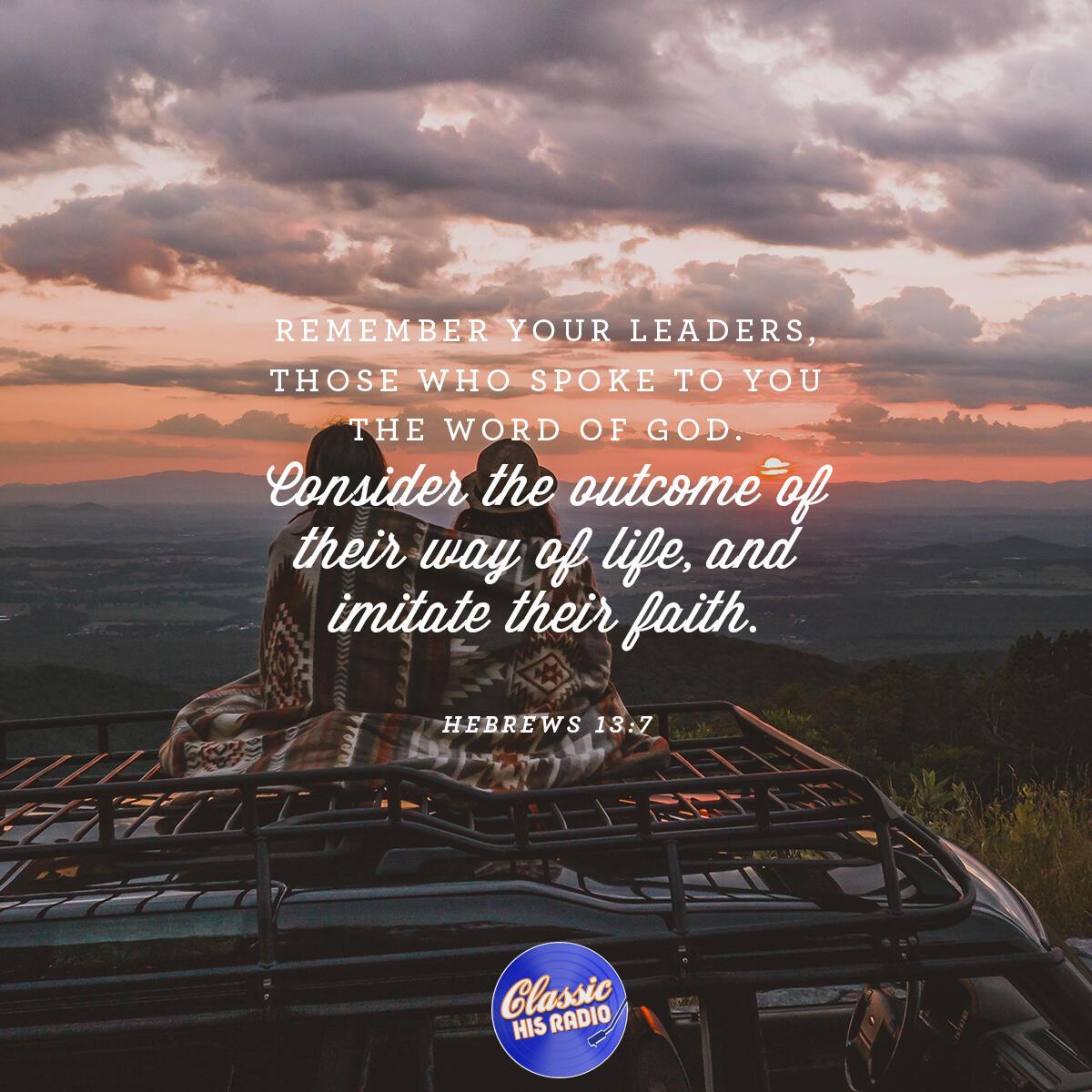 Hebrews 13:7 - Verse of the Day