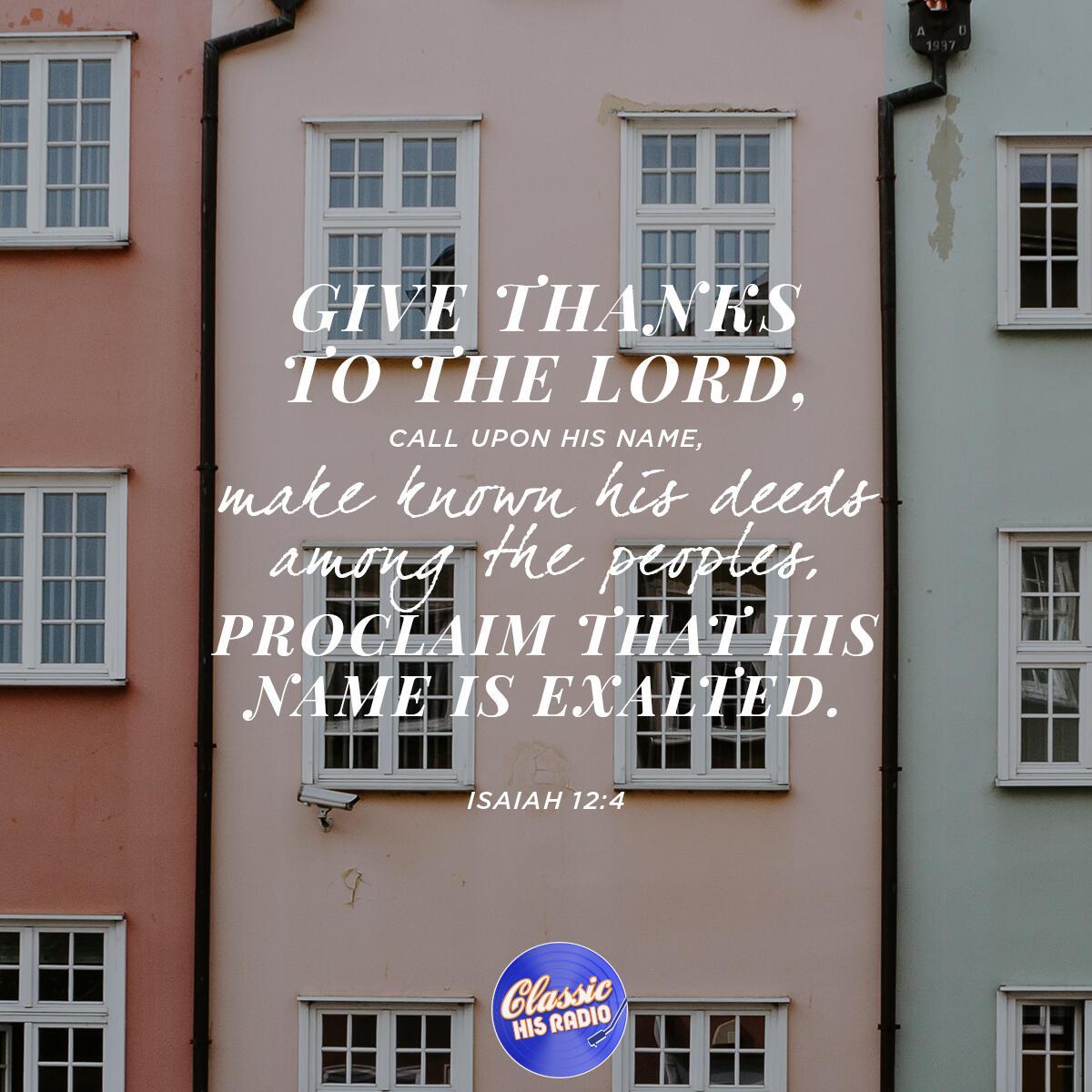 Isaiah 12:4 - Verse of the Day