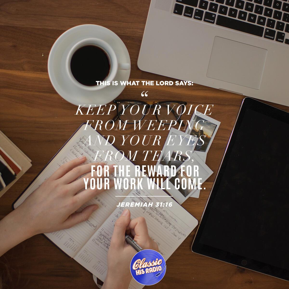 Jeremiah 31:16 - Verse of the Day