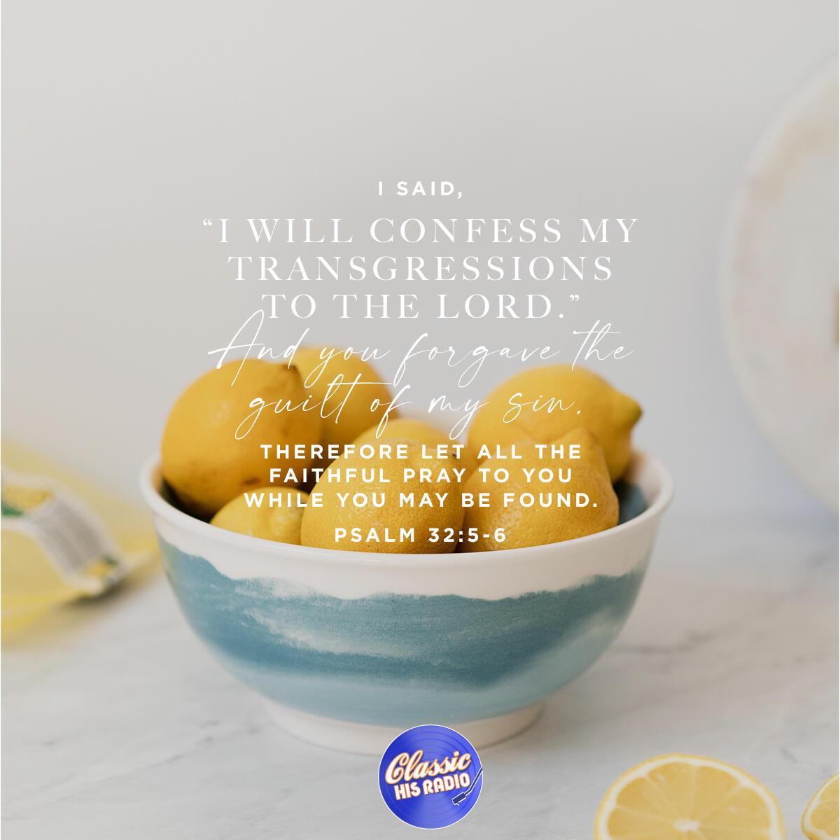 Psalm 32:5-6 - Verse of the Day