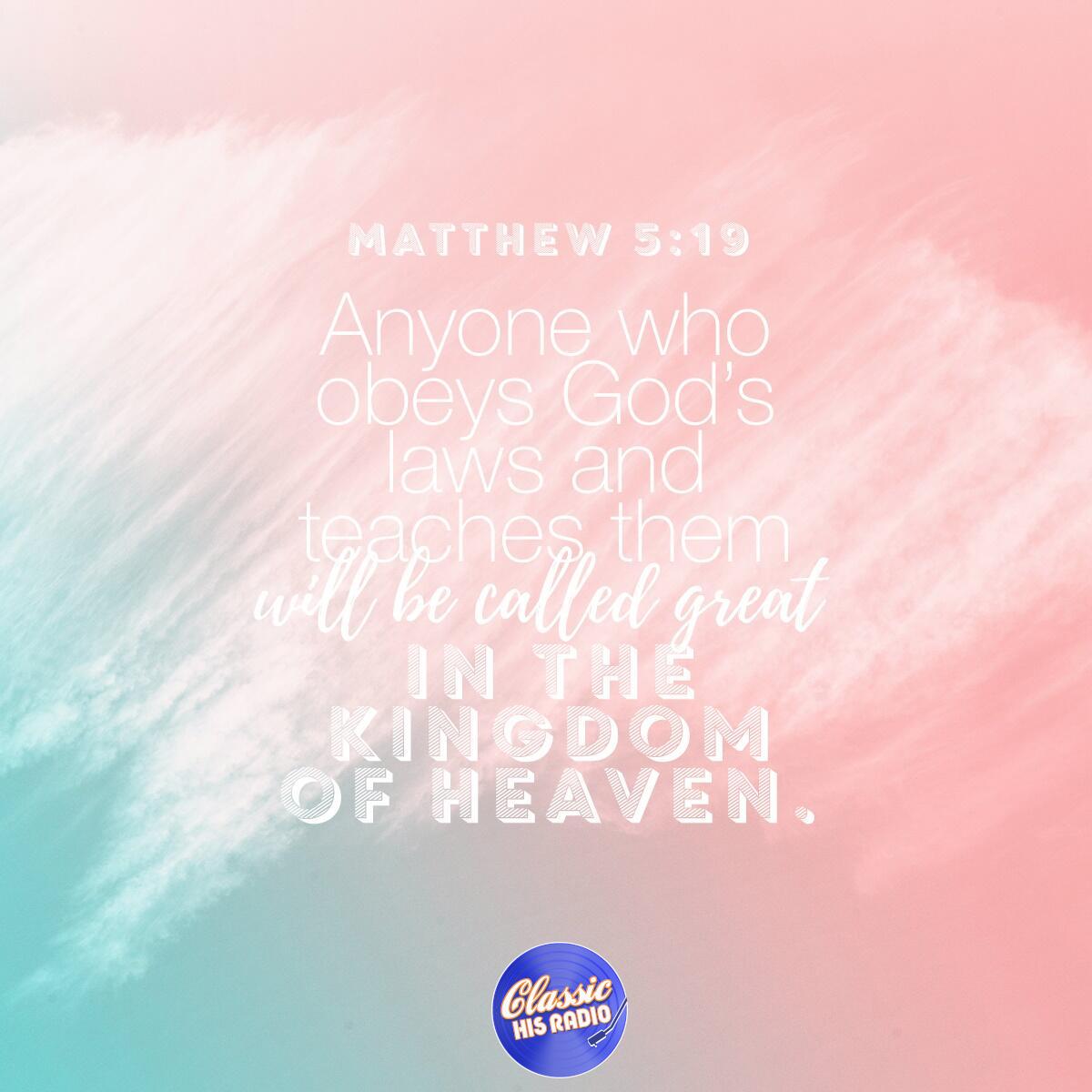 Matthew 5:19 - Verse of the Day