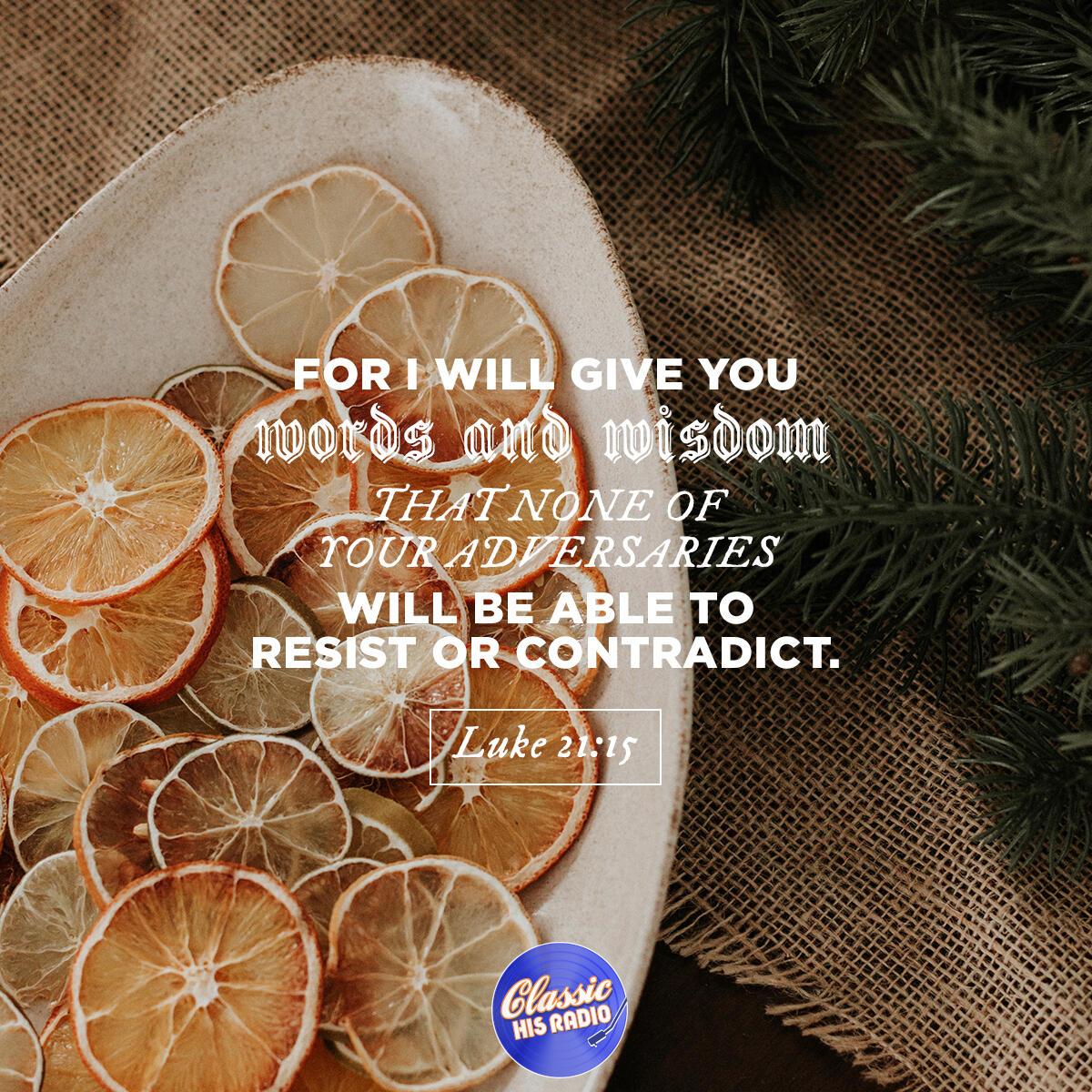 Luke 21:15 - Verse of the Day