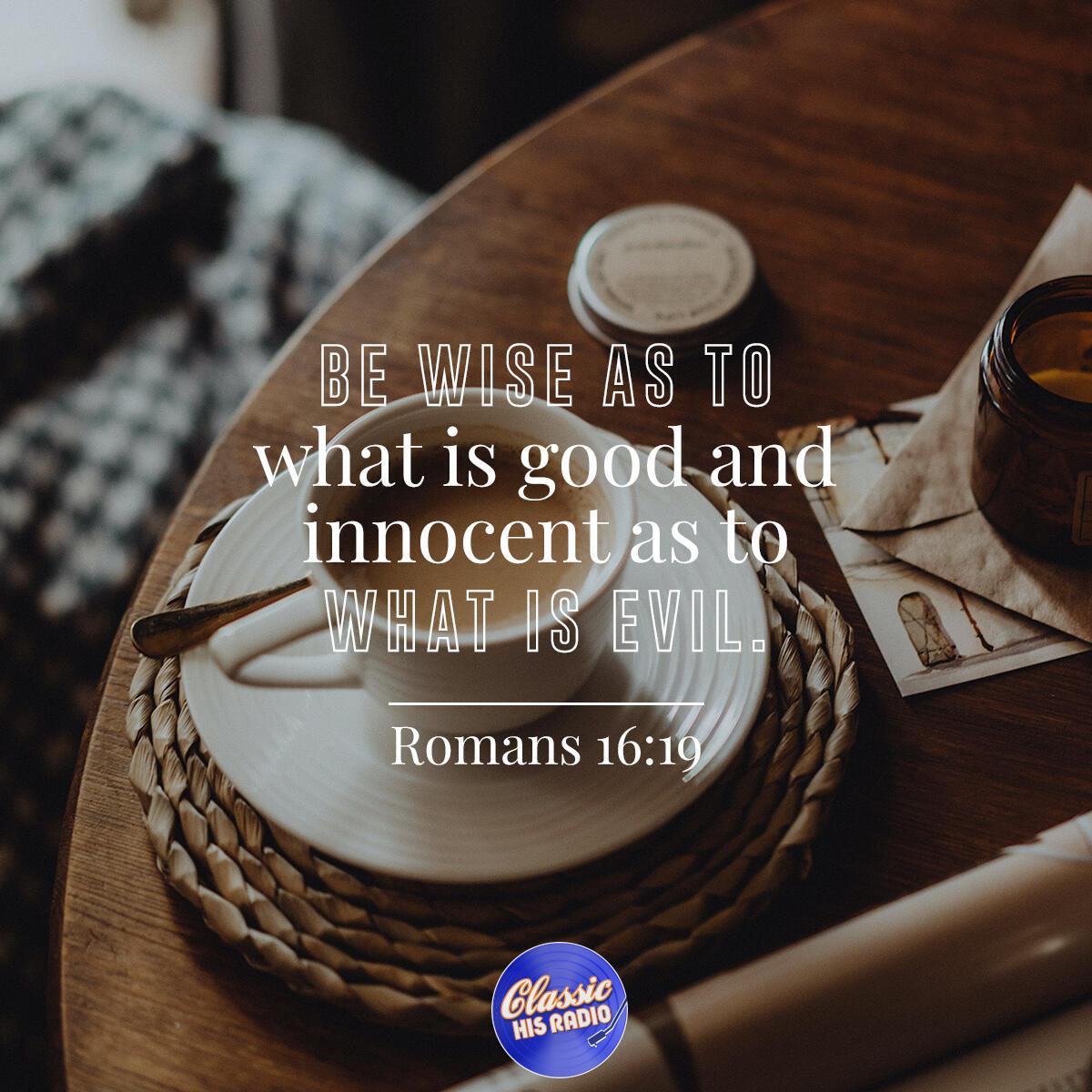 Romans 16:19 - Verse of the Day
