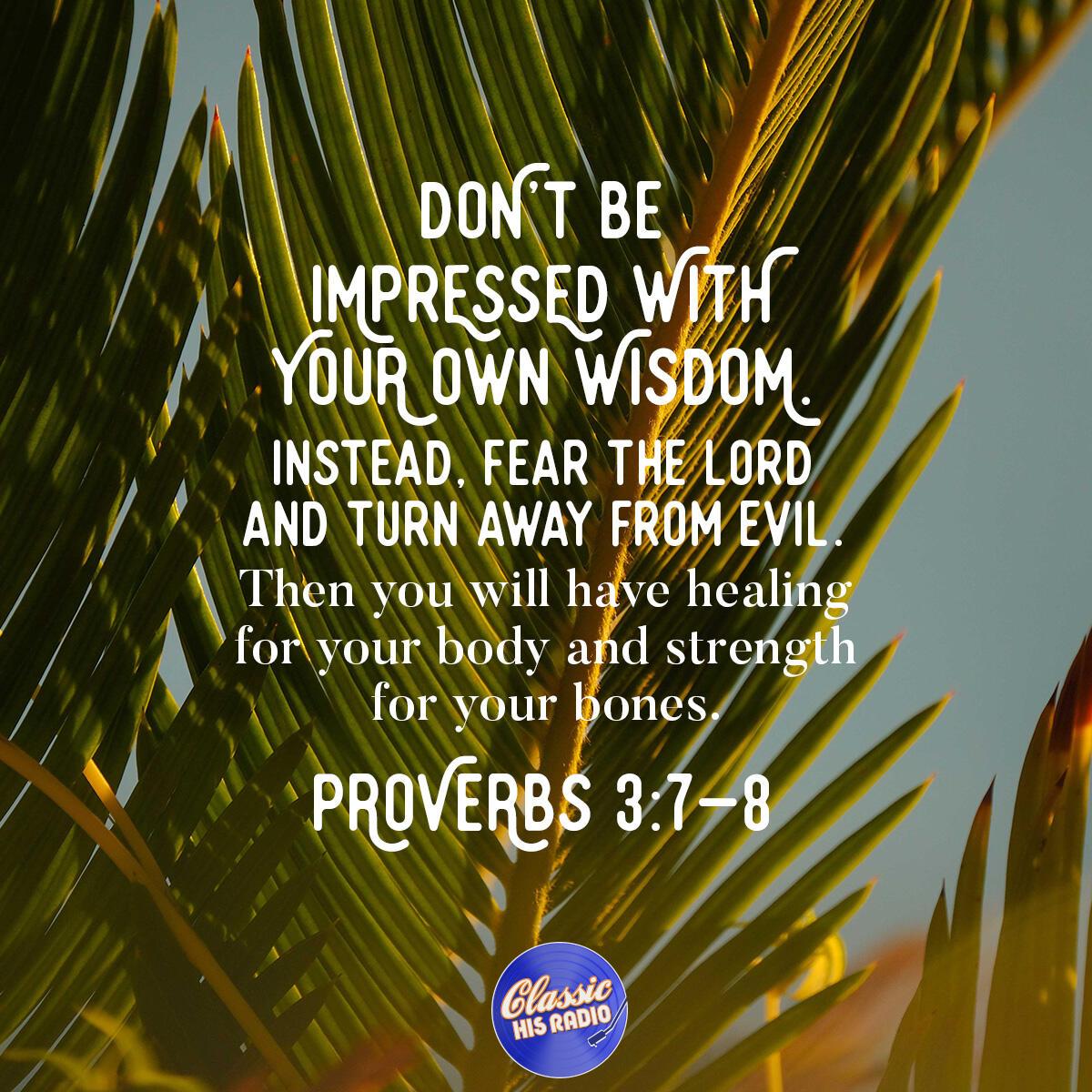 Proverbs 3:7-8 - Verse of the Day