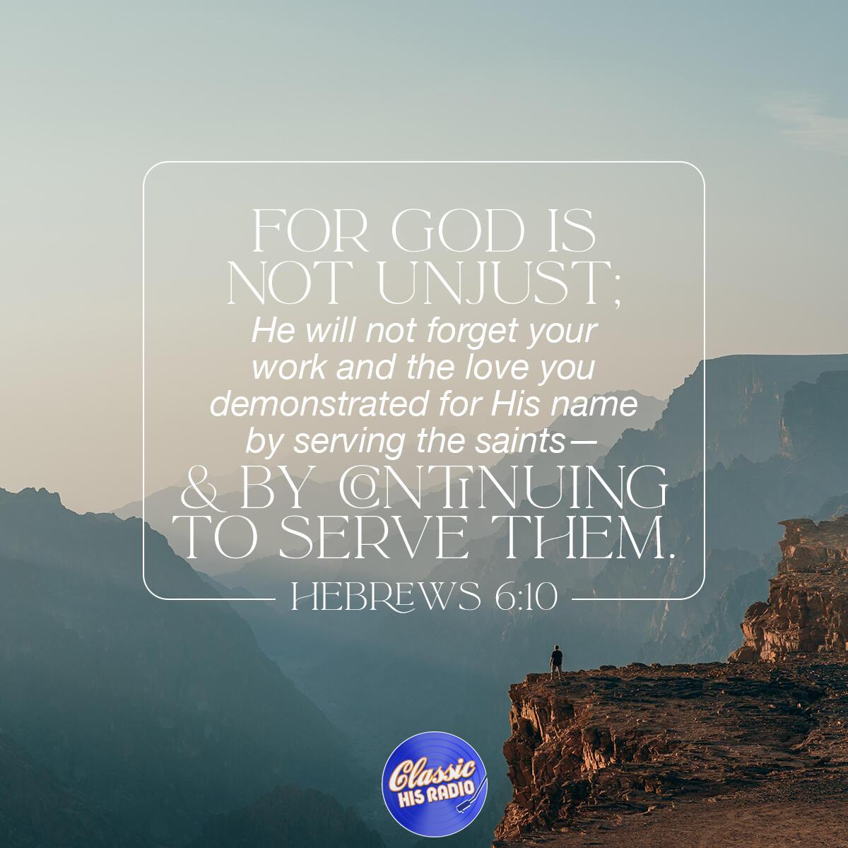 Hebrews 6:10 - Verse of the Day