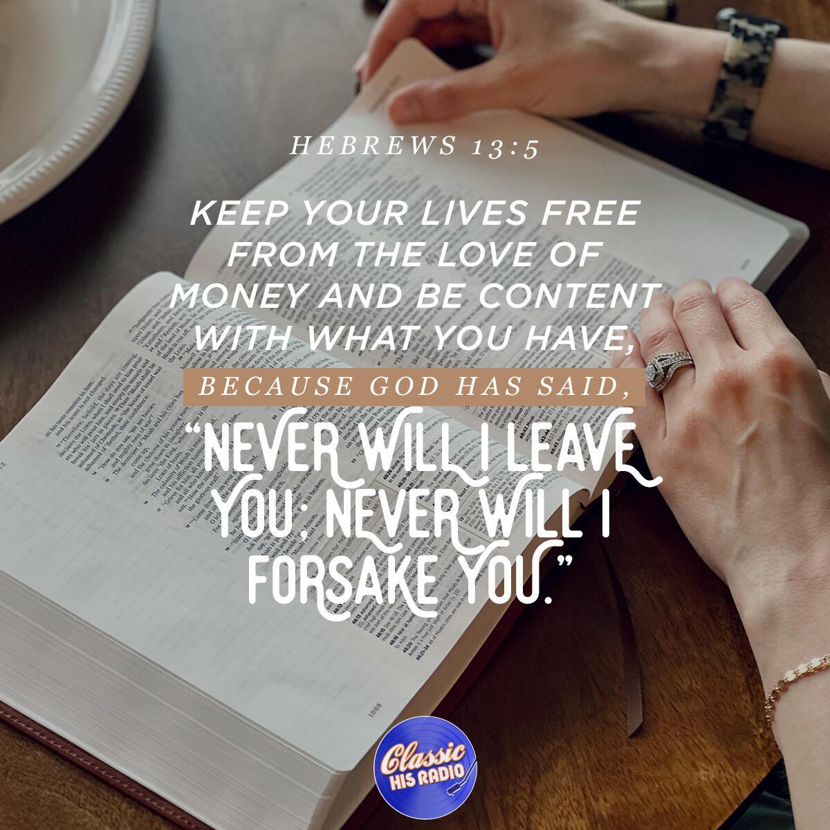 Hebrews 13:5 - Verse of the Day