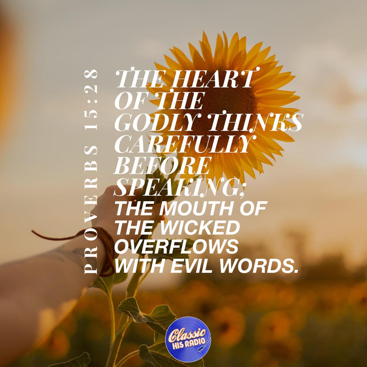 Proverbs 15:28 - Verse of the Day