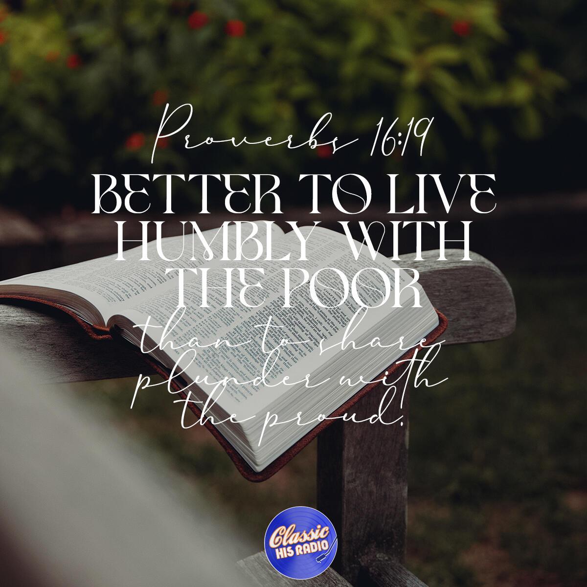 Proverbs 16:19 - Verse of the Day