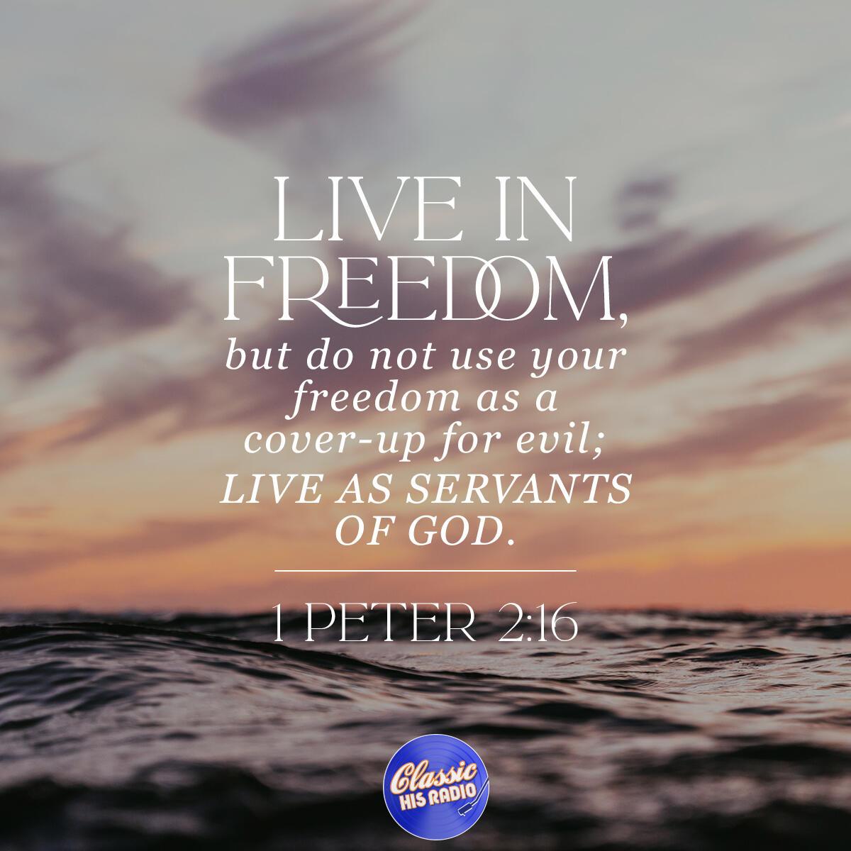 1 Peter 2:16 - Verse of the Day