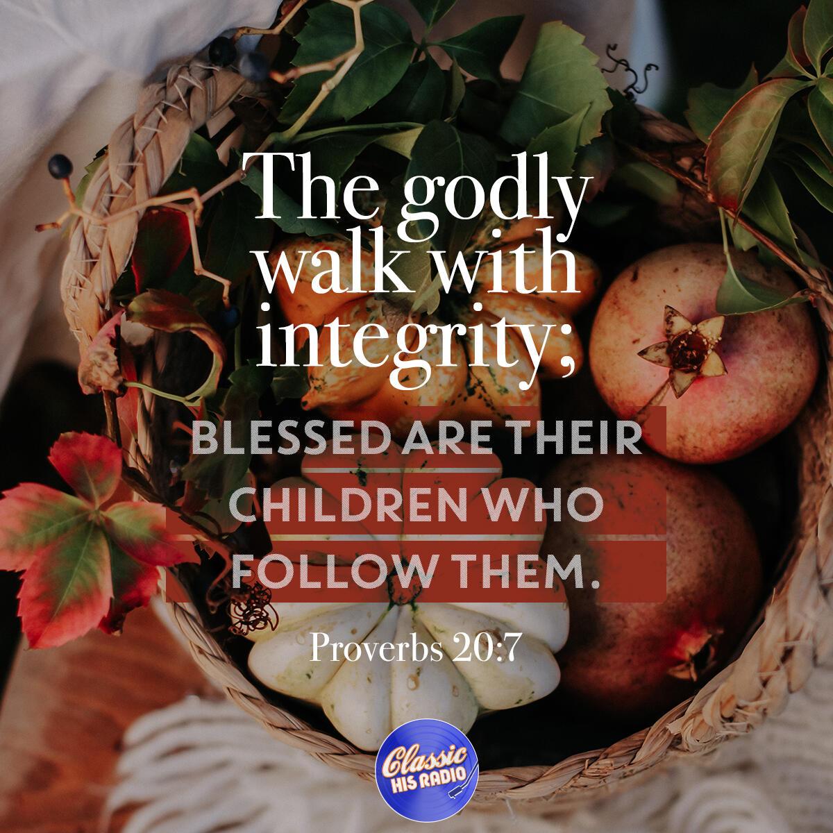 Proverbs 20:7 - Verse of the Day