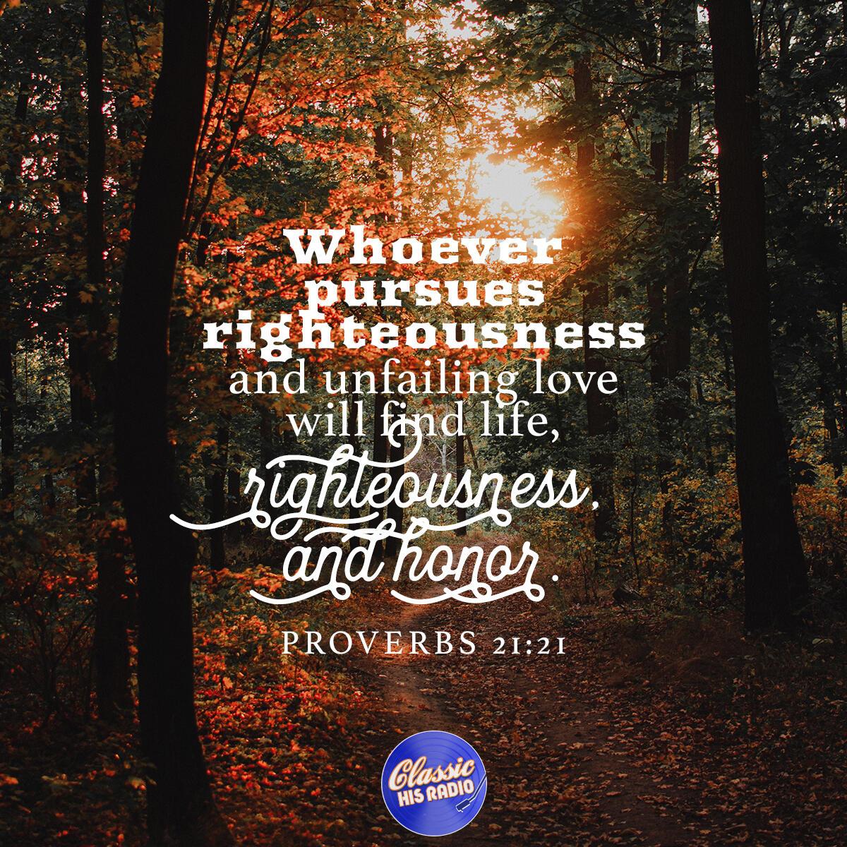 Proverbs 21:21 - Verse of the Day