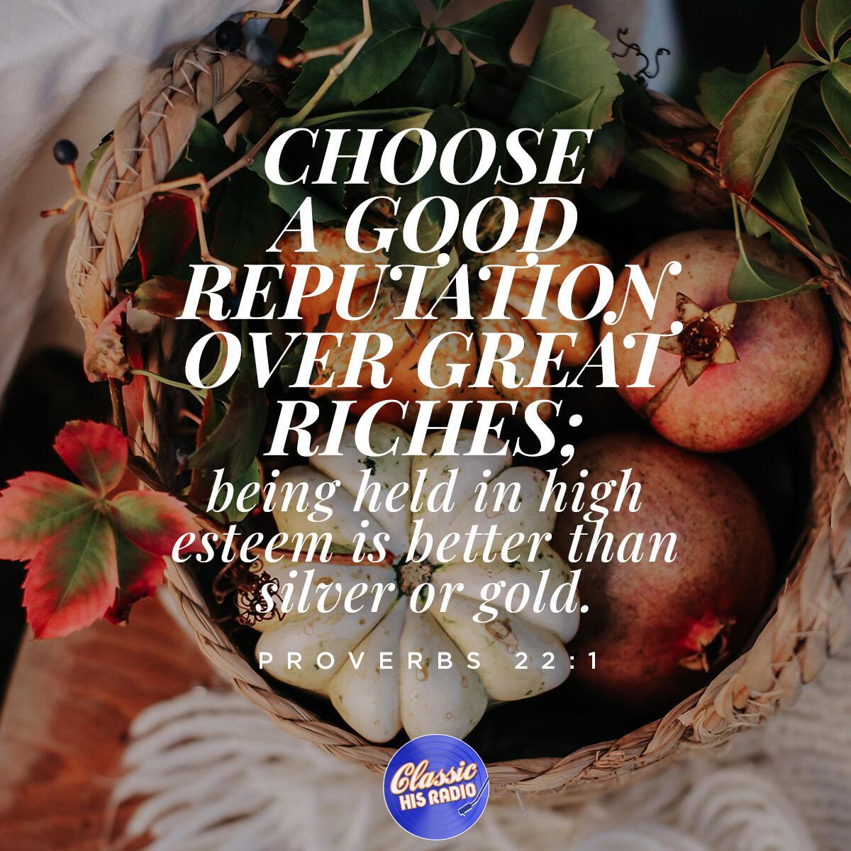 Proverbs 22:1 - Verse of the Day