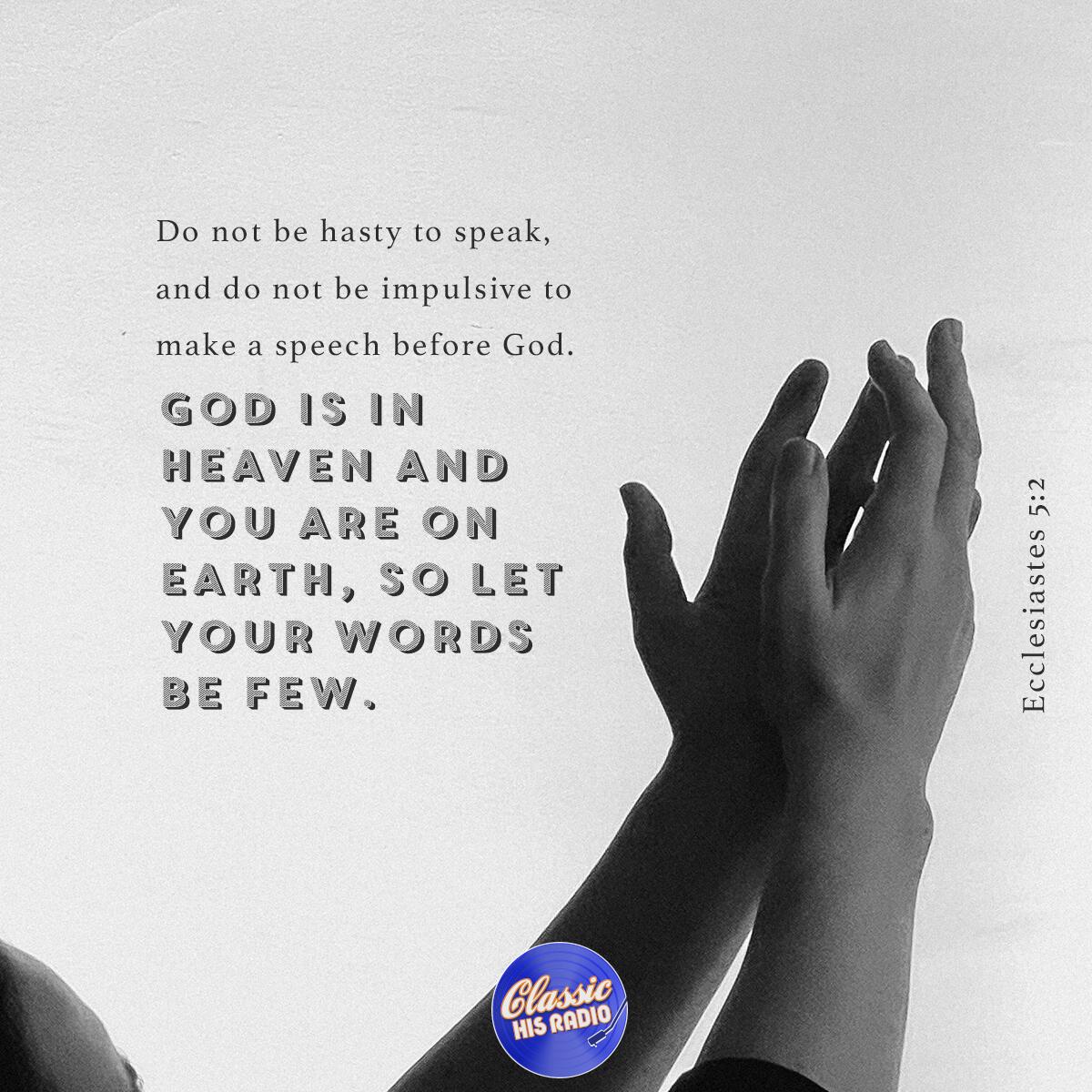 Ecclesiastes 5:2 - Verse of the Day
