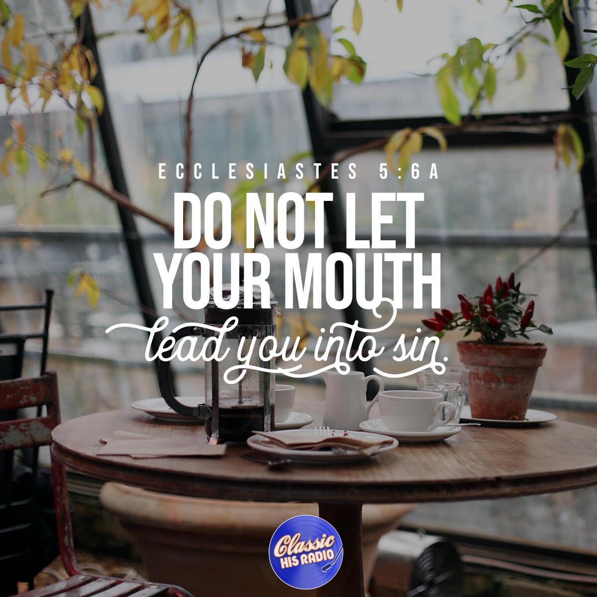Ecclesiastes 5:6a - Verse of the Day