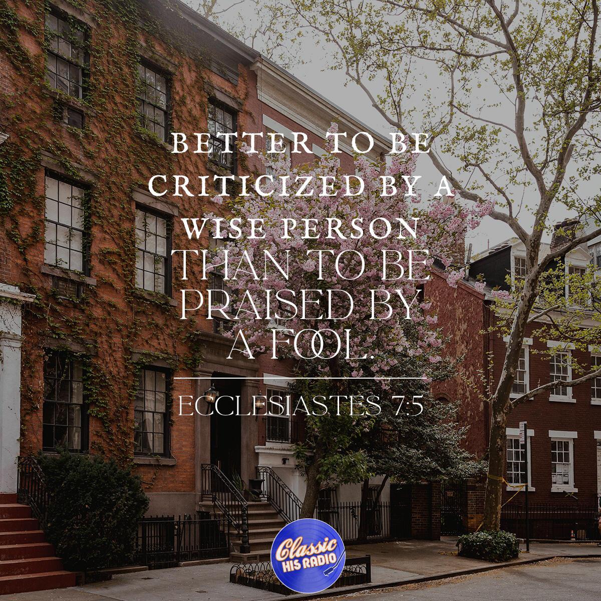 Ecclesiastes 7:5 - Verse of the Day