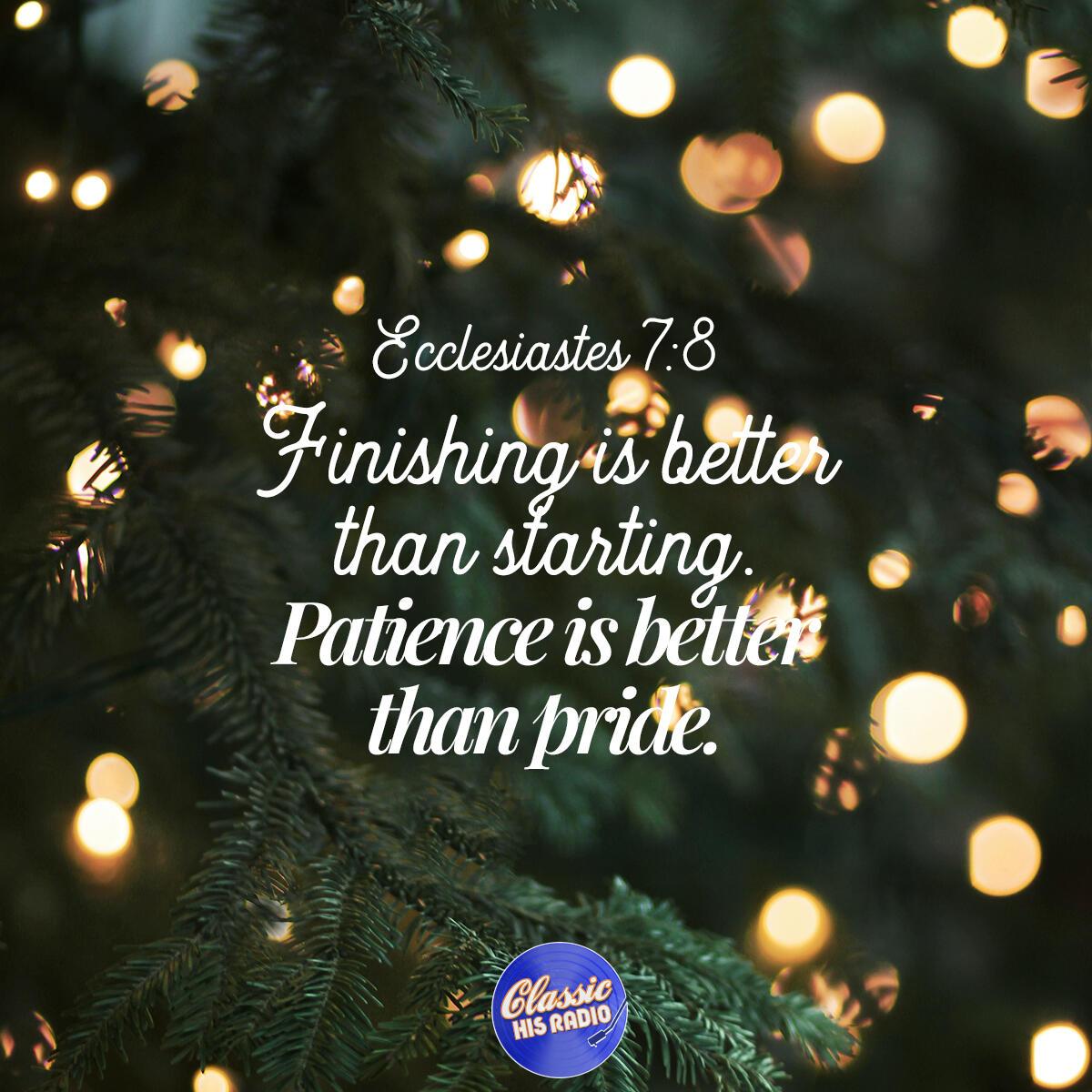 Ecclesiastes 7:8 - Verse of the Day