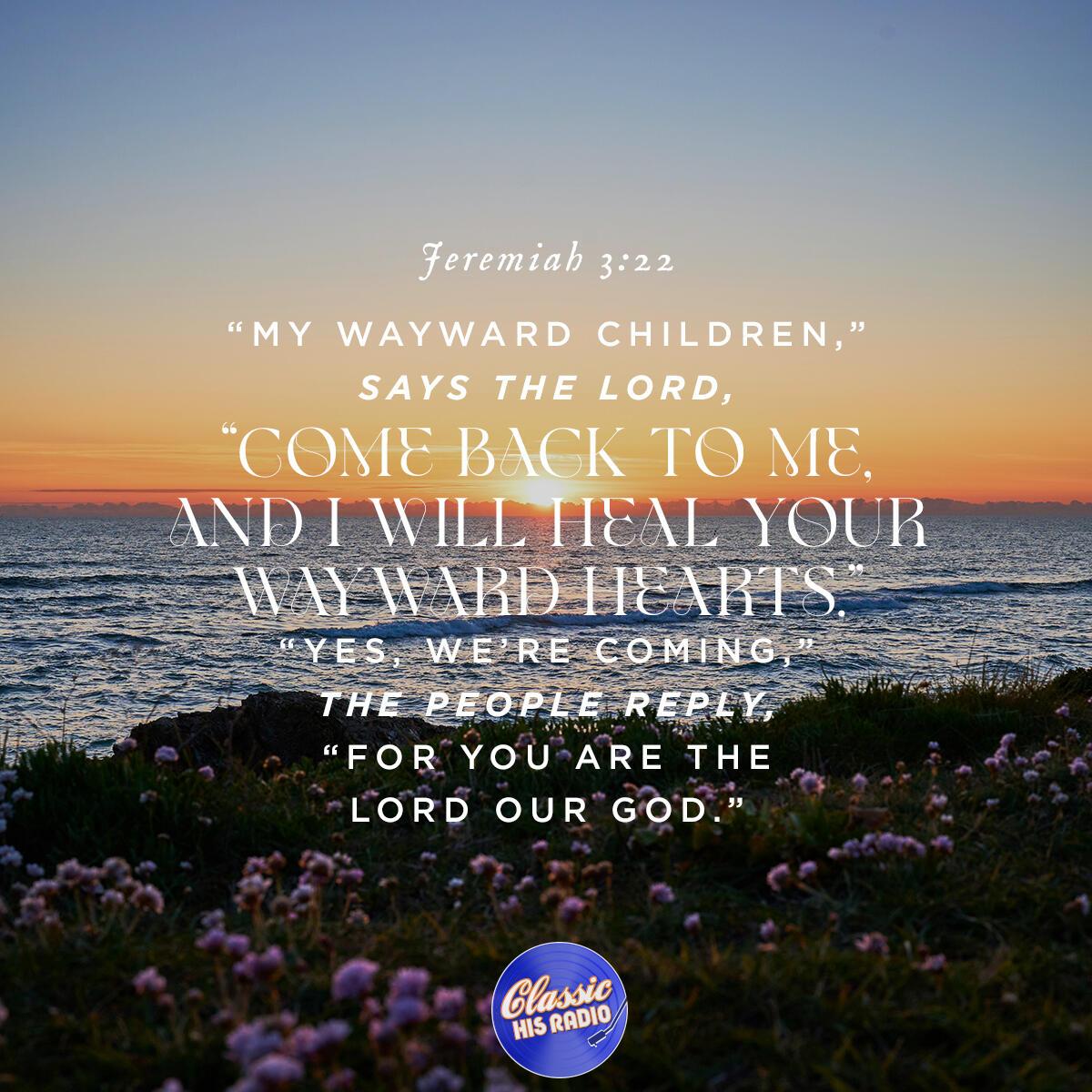 Jeremiah 3:22 - Verse of the Day