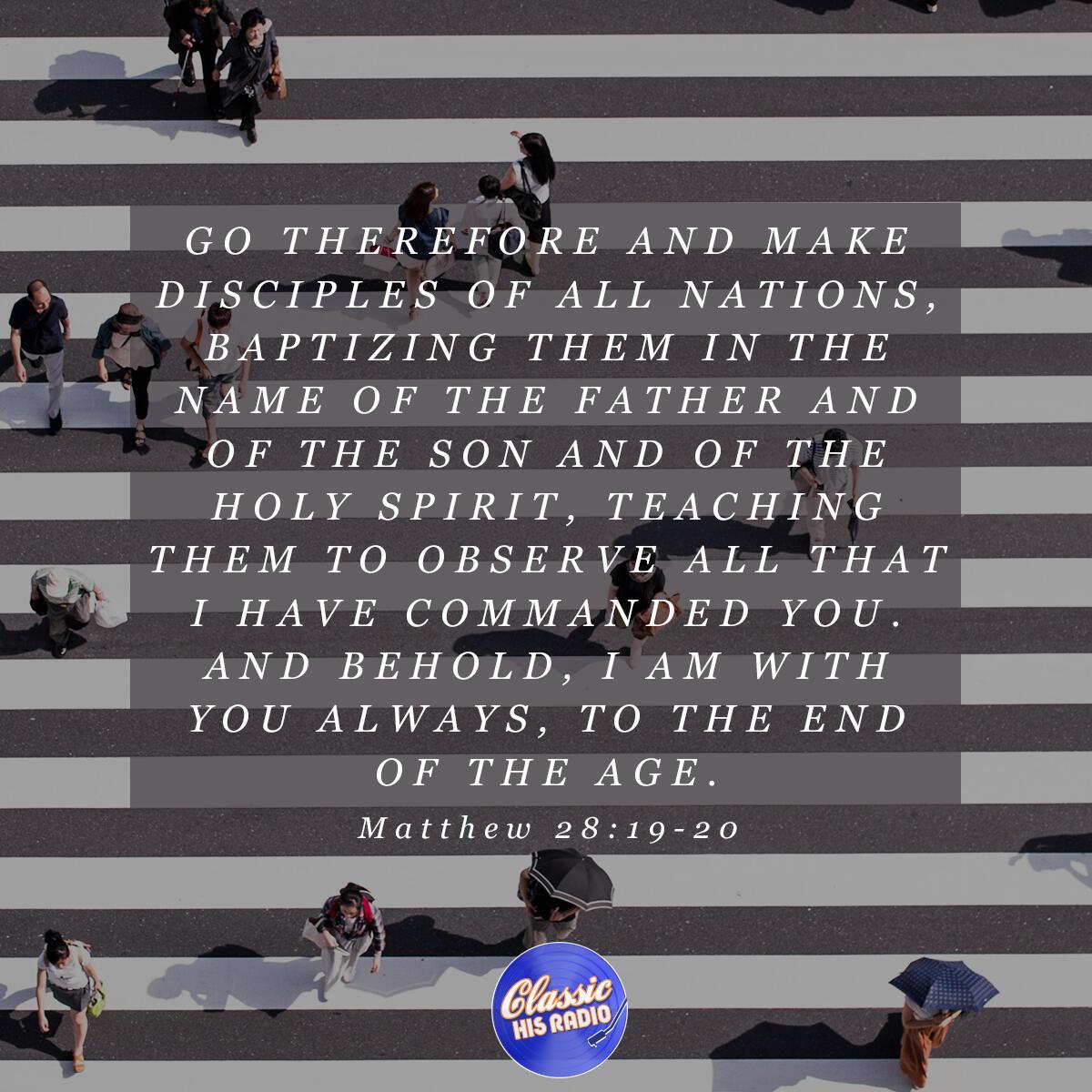 Matthew 28:19-20 - Verse of the Day