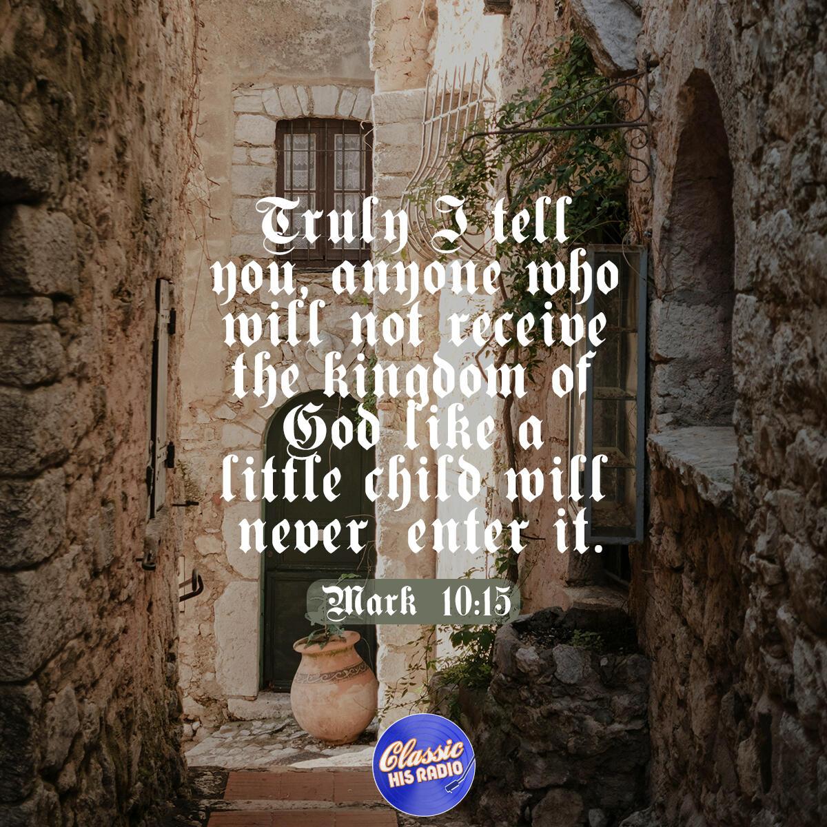 Mark 10:15 - Verse of the Day