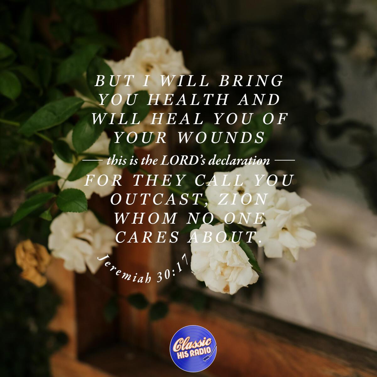 Jeremiah 30:17 - Verse of the Day