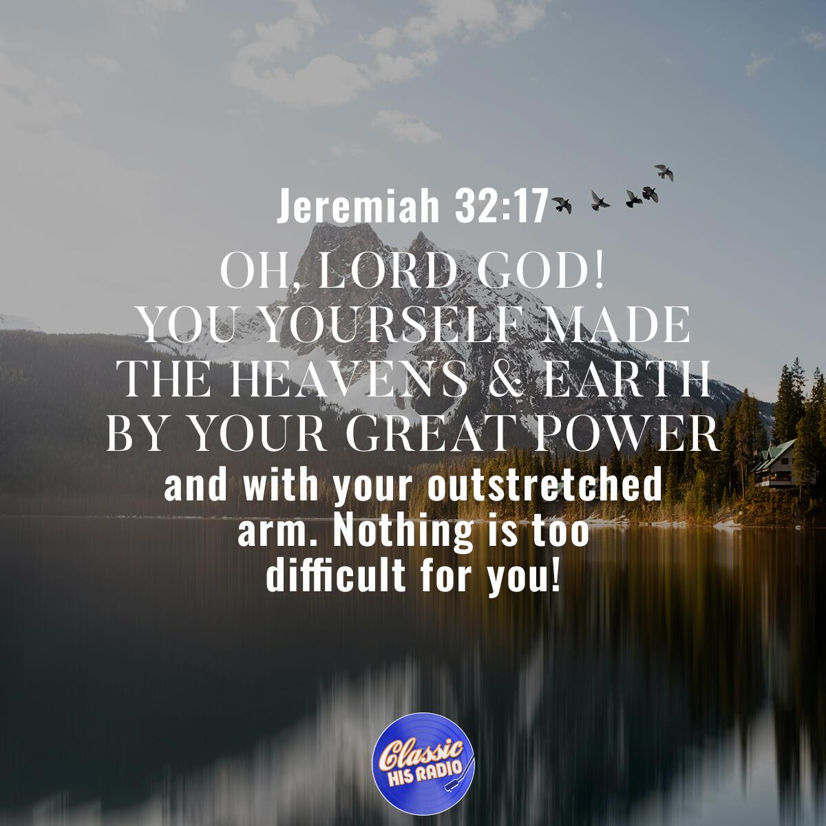 Jeremiah 32:17 - Verse of the Day