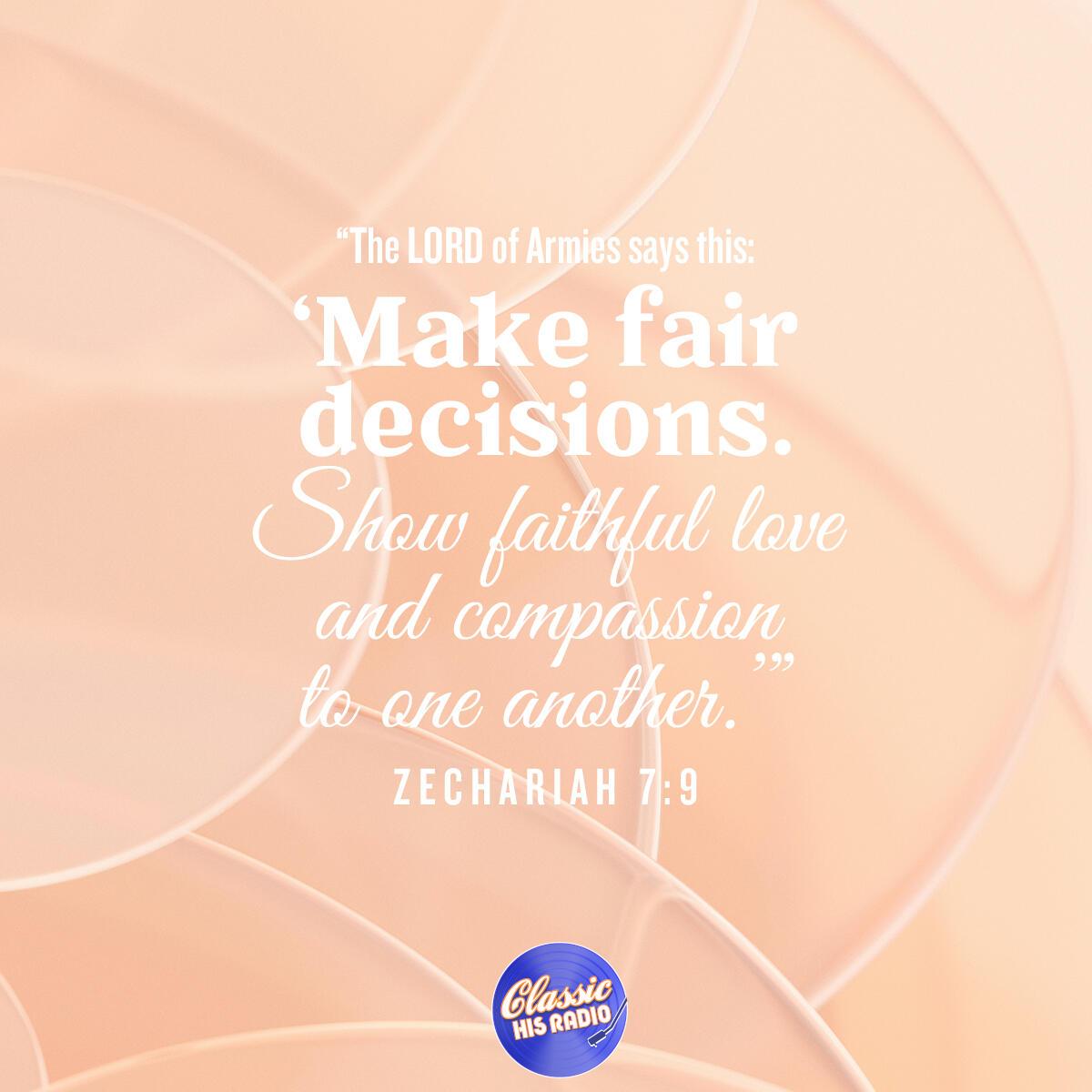 Zechariah 7:9 - Verse of the Day