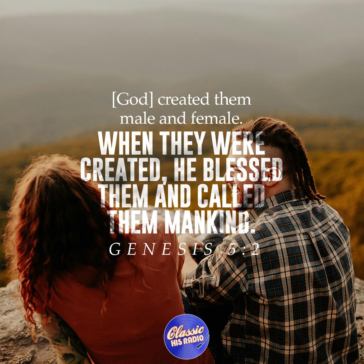 Genesis 5:2 - Verse of the Day